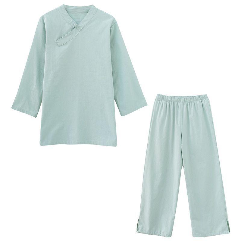Cotton And Linen Women's Clothing Suit Chinese Style Traditional Clothing Two-piece Set