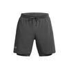 Logo Print Mid-Rise Quick-Dry Drawstring Casual Shorts Men Shorts Gray 1382641-025