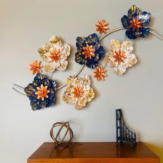 Металлические абстрактные фигурки ручной работы, настенная скульптура, настенное искусство, многоцветное для украшения дома, гостиной, гостиной, спальни (пакет из 1)