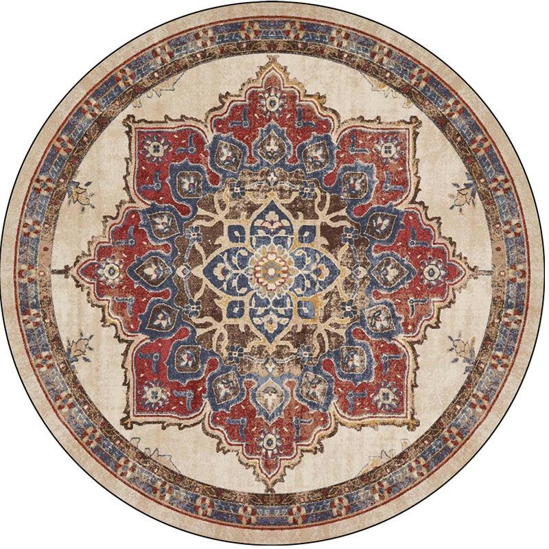 Ретро Богемные Круглые Ковры Гостиная Роскошная Диванная Зона Кресло Нескользящий Мягкий Напольный Коврик Декор Спальни