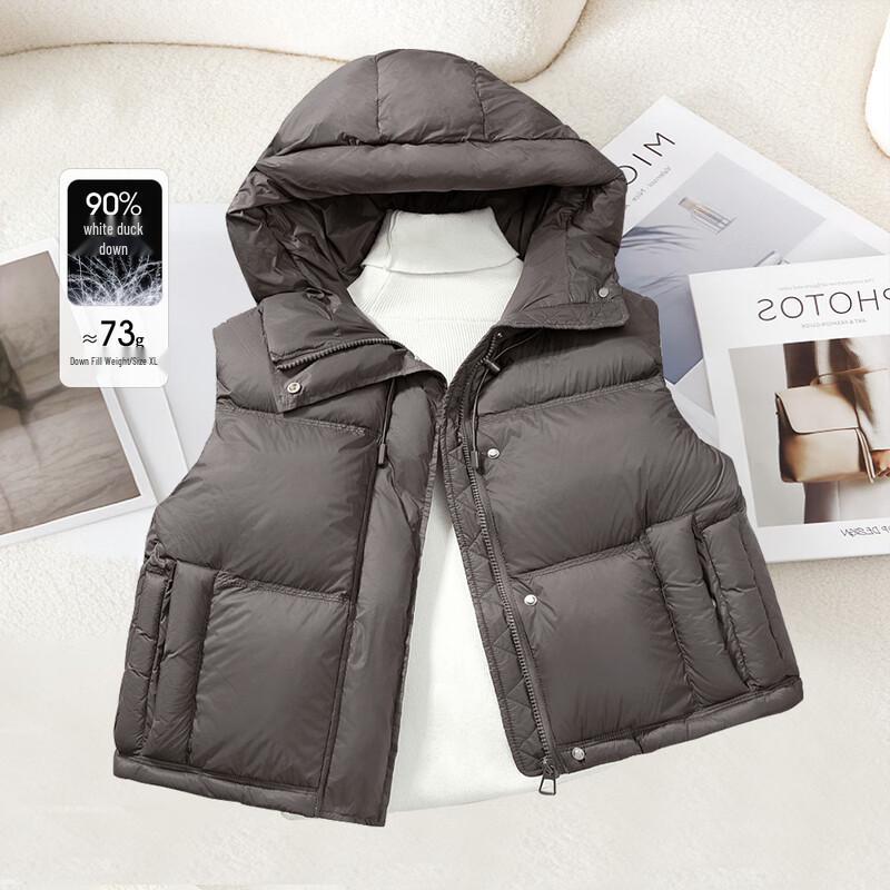 Sibaishe Women's Hooded 90% Down Vest