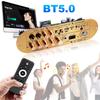 Audio Amplifier Board 2.1 Channel Subwoofer Amplifier Support AUX/USB/FM/TF Card/MIC Power Amplifier Board for Home Karaoke