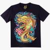 Футболка West Coast Gangster Dragon Pattern Printed 100% Cotton Men's T Shirt O-Neck Short Sleeve Tee Large Size Clothing Y2k Tops