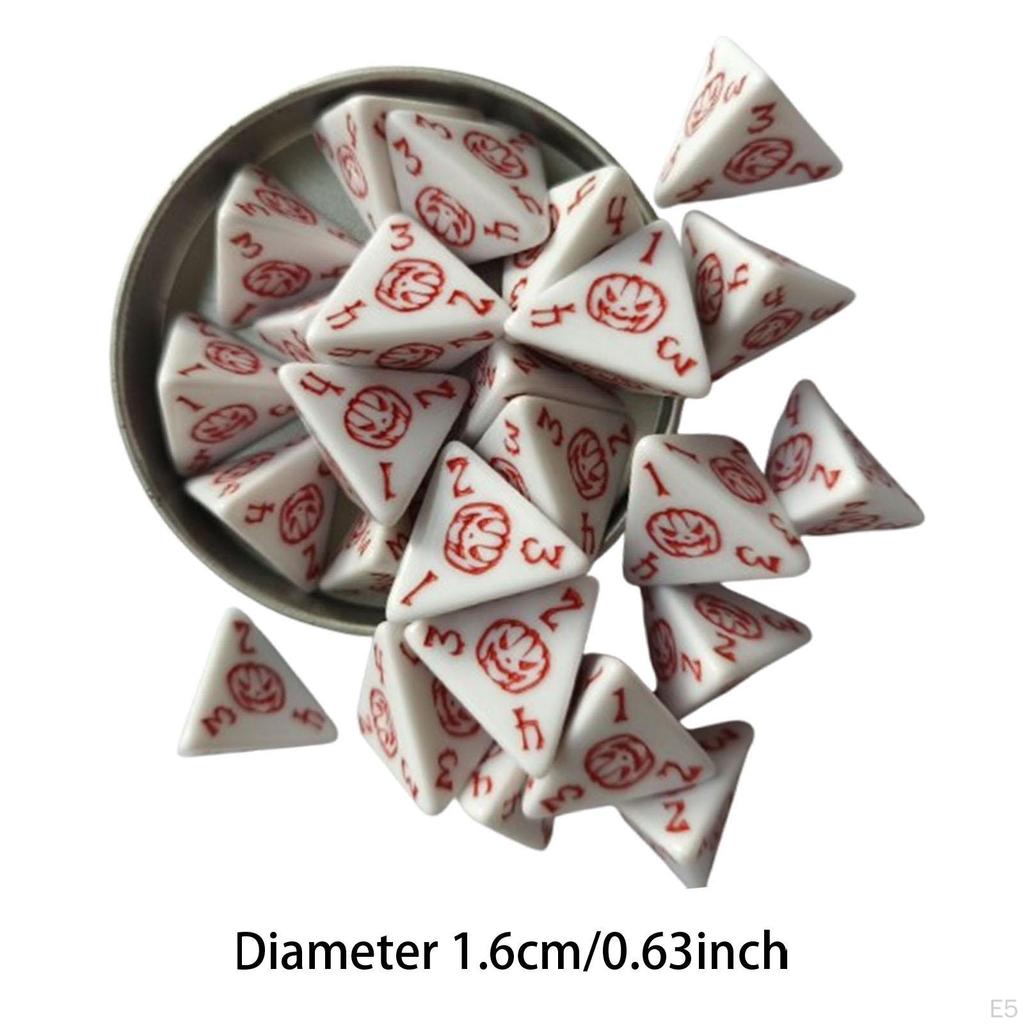 Набор из 25 кубиков D4, многосторонний акрил для карточных игр