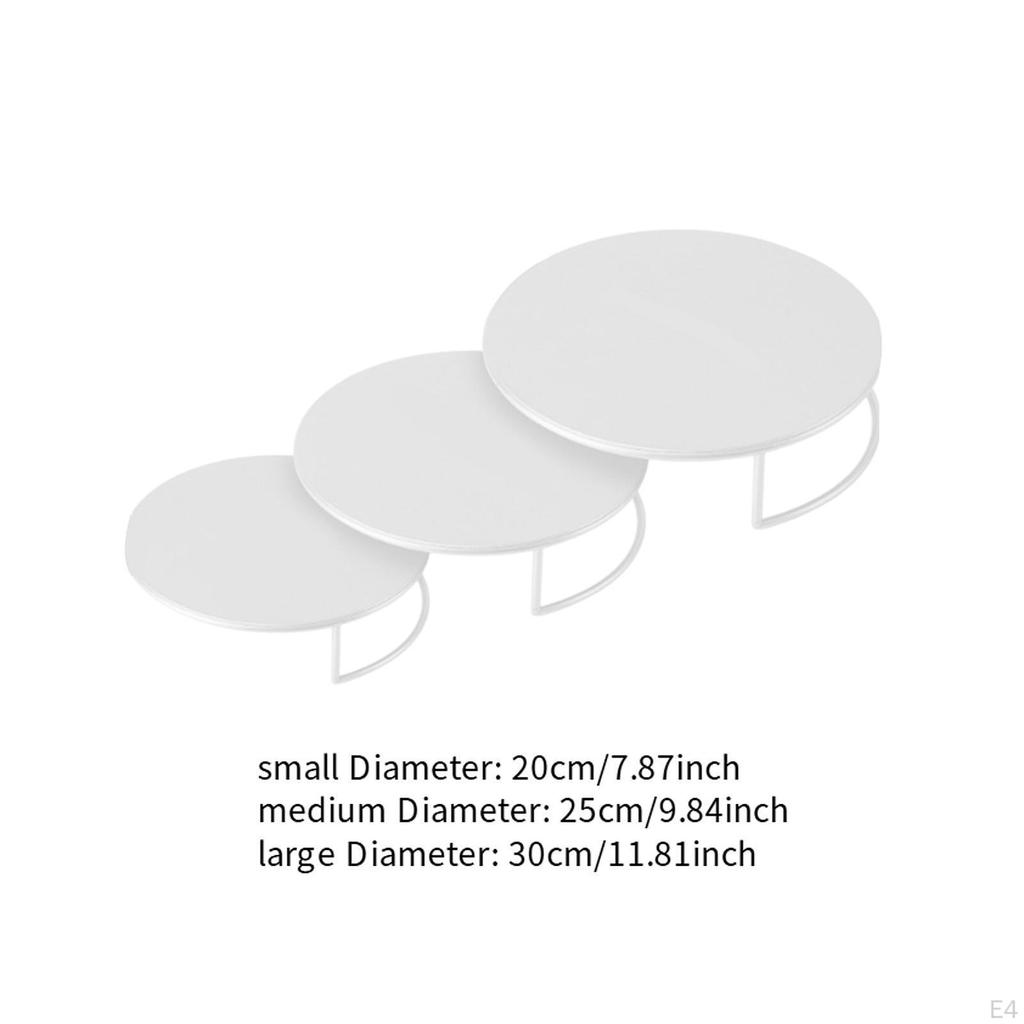 3 Pieces Cake Stand Action Figure Toy Showcase Cupcake Display Stands Buffet Risers for Baking Cafe