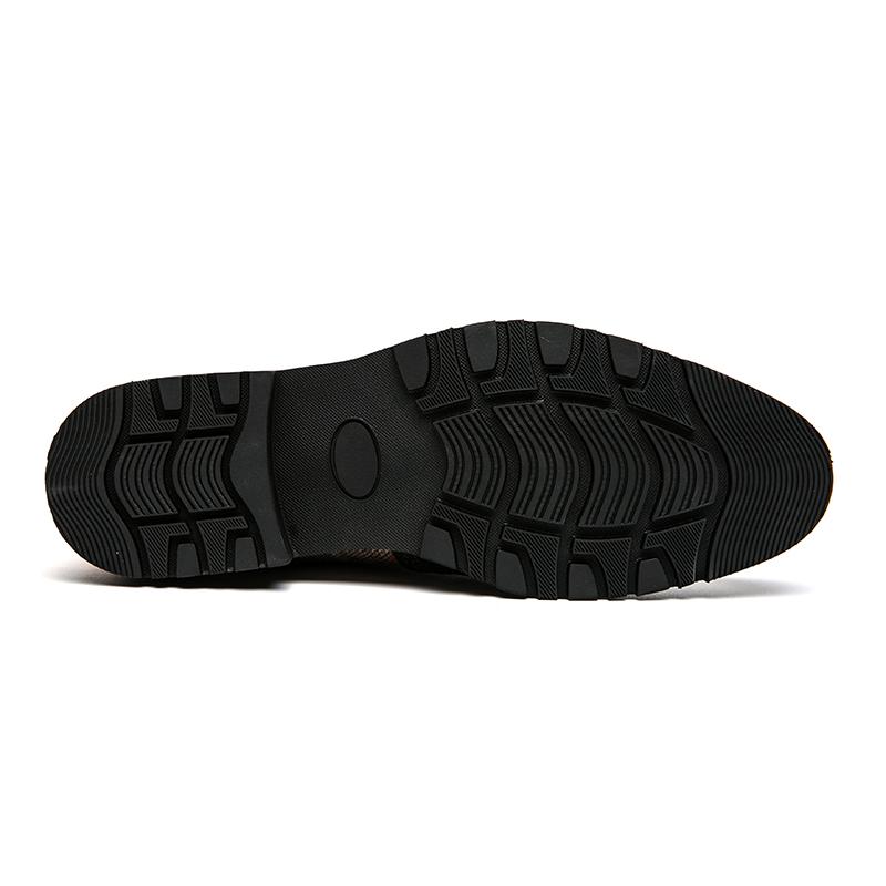 Мужские броги Мотоциклетные повседневные ботильоны с клетчатой ​​строчкой Индивидуальные демисезонные ботинки Платье с крылышками Формальный кожаный смокинг Свадебная обувь