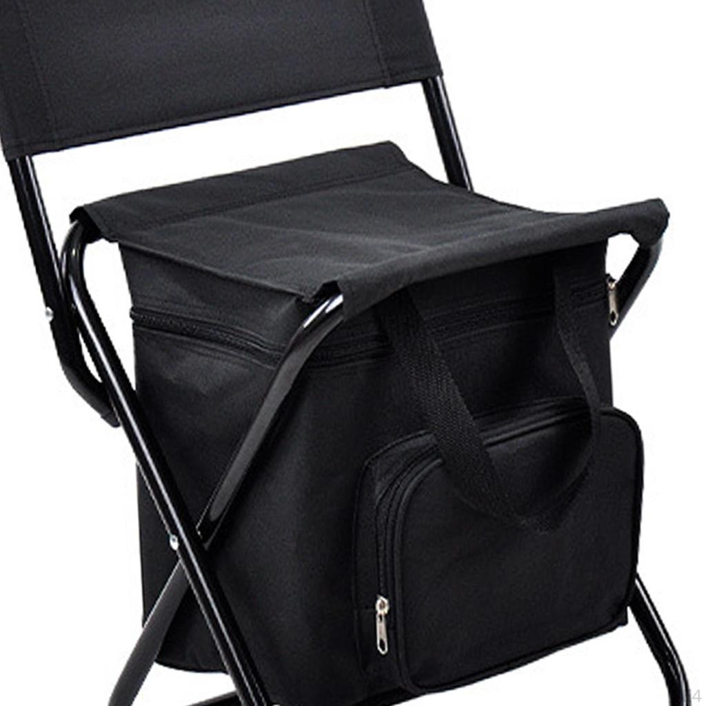 Camping Chair Cool Bag Outdoor Backrest Stool Fishing Folding for
