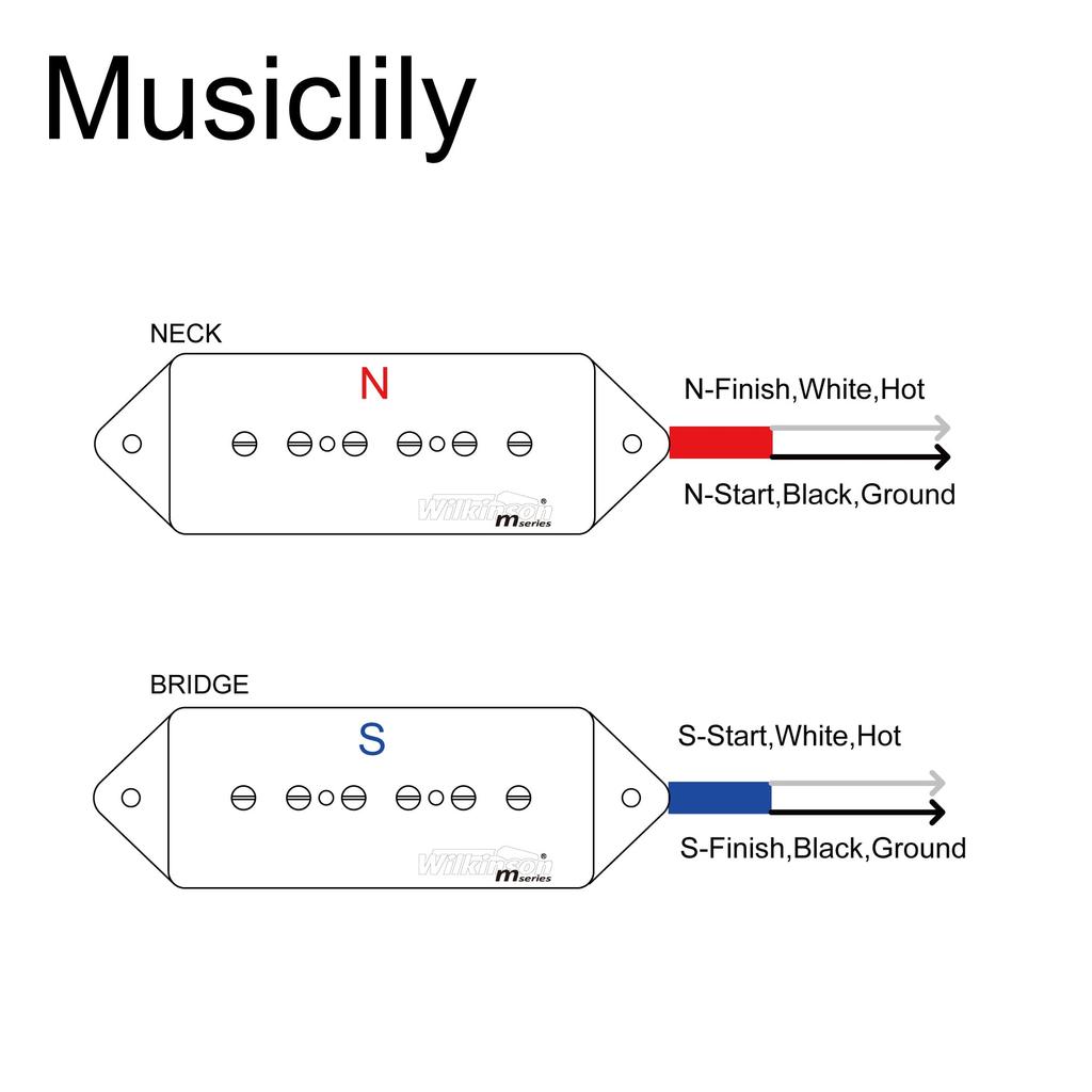 Wilkinson WO90 Ceramic P90 Dog Ear Pickup PU Bridge для Les Paul SG Electric Black of Guitars, (Набор 2)