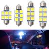 2Pcs White Interior Festoon Dome Car Light Luggage Lamps Auto Led 31/36/39/41mm 12V C5W C10W 5050 6SMD Reading Bulb Door Lights