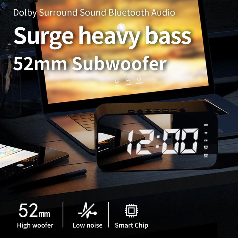 S15 Bluetooth-динамик Будильник с длительным временем работы от аккумулятора, качеством звука Hi-Fi, слотом для TF-карты и радио