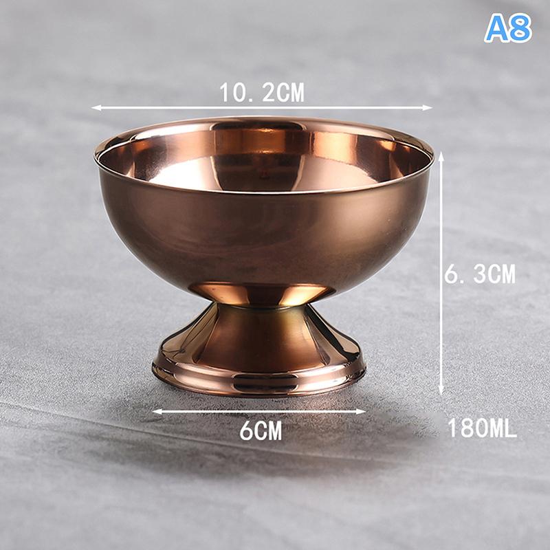Retro High-Foot Dessert Cup 304 Stainless Steel Luxury Container for Ice Cream Cocktails Pudding Hotel & Restaurant Quality