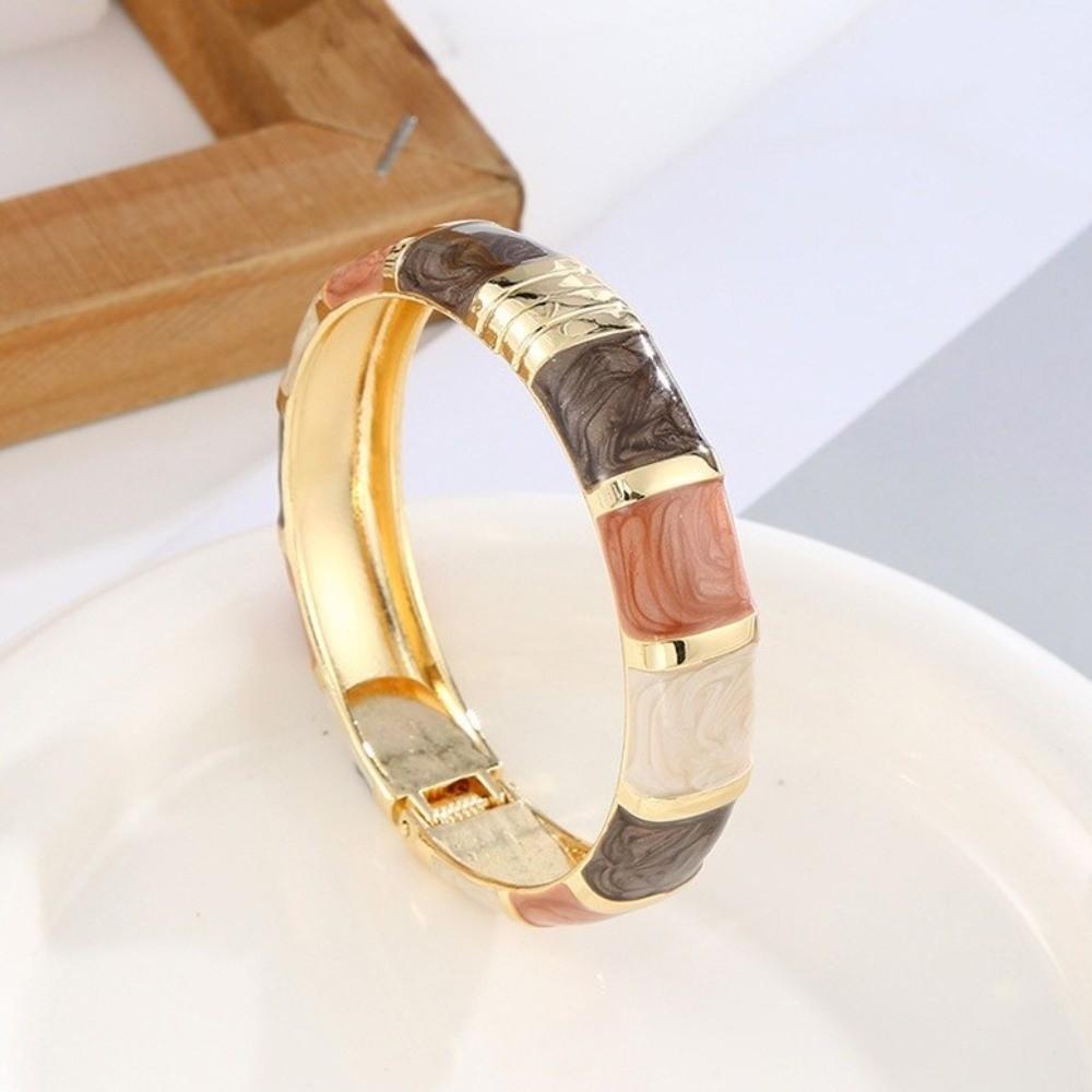 Wide Bohemian Drip Oil Bracelet Elegant Geometric Bracelet Fashion Enamel Cuff Bangles Beach