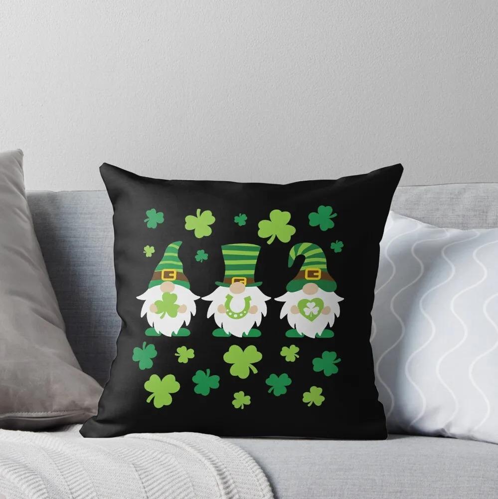 Green Dwarf Clover St. Patrick's Day Pattern Decorative Pillowcase Cushion Cover Print Decoration Living Room Office Home