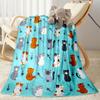 Cats In A Garden Flannel Blanket,Lightweight,Office Blanket,Sofa Blanket,Comfortable Blanket