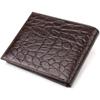 Интересный мужской кошелек в два сложения из натуральной фактурной кожи с тиснением под крокодила CANPELLINI Purse 21583 Коричневый