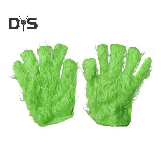 1 Set Christmas Costume Includes Top Pants Hat Belt Gloves And Shoe Cover Green Cartoon Furry Animal Cosplay Santa Performance Drama Stage Opera