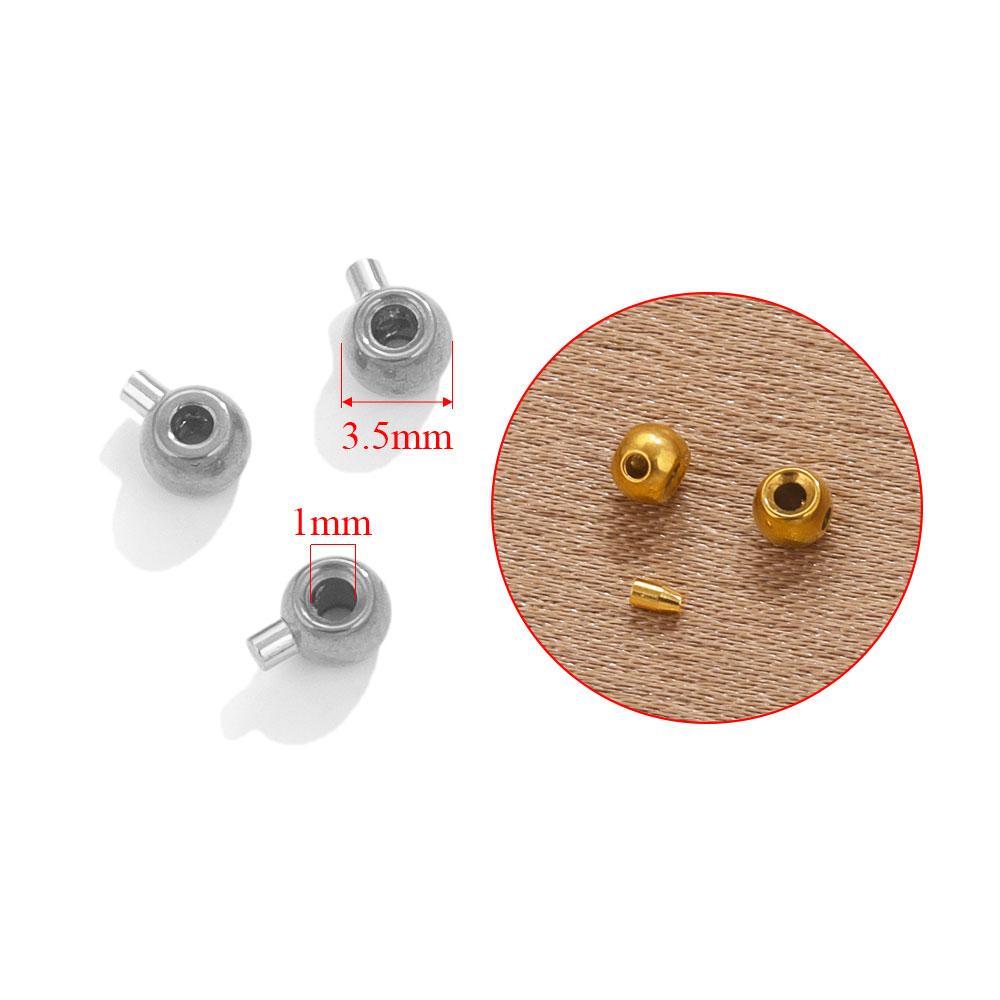 10pcs Stainless Steel Positioning Stopper Spacers Crimp End Beads For Zircon Making DIY Crimp Snap Bracelet End Clip Clasps