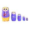 1 Set Nesting Doll Unique Pattern Wear Resistant Wood Girls Russian Stacking Dolls Desktop Decor for Home