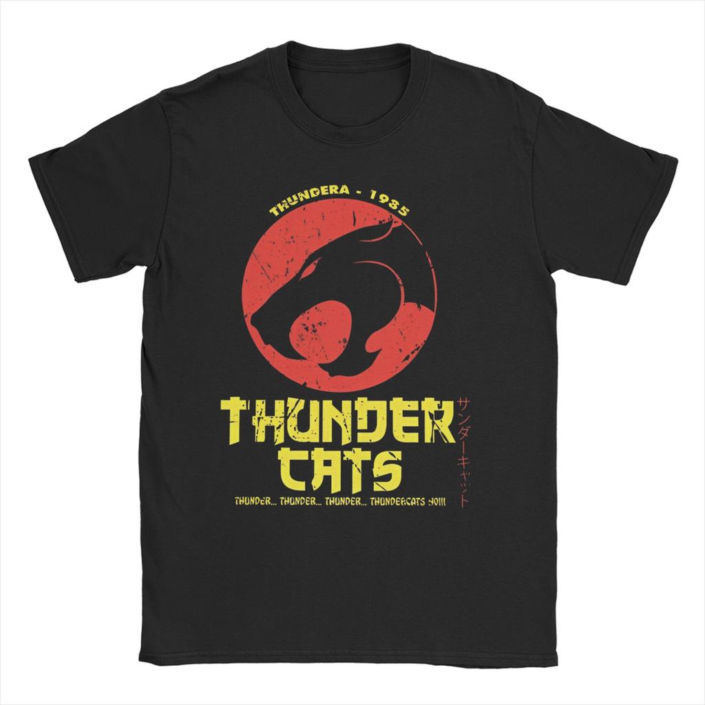 Logo Cartoon 80s Anime Lion Cool Men T Shirts Thundercats Funny Tees Short Sleeve Crew Neck TShirts Cotton 4XL 5XL Clothes