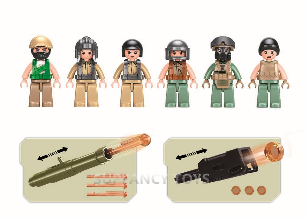Sluban 557Pcs Hunting And Annihilating Raid Tank Construction Blocks Military Counter-Aircraft Rocket Educational Toys For Kids
