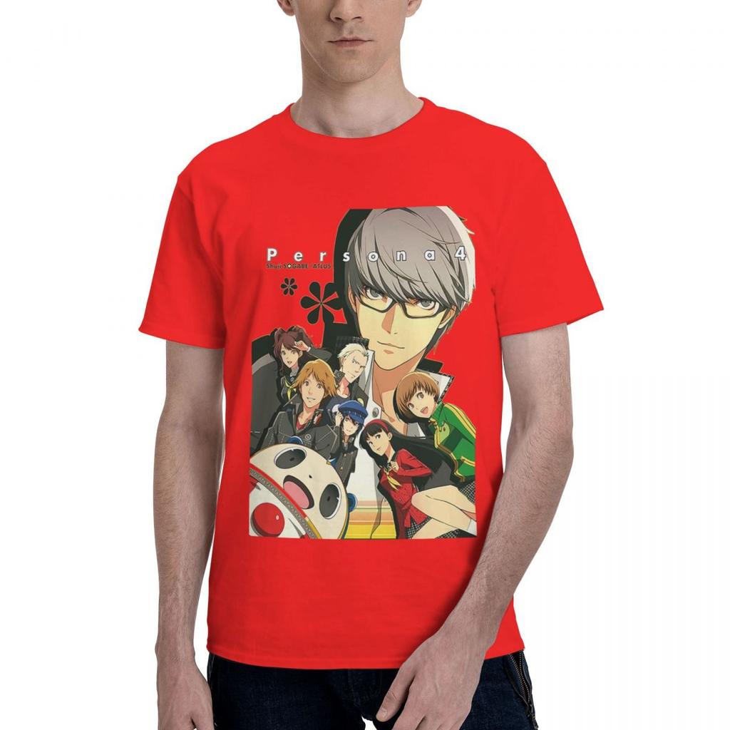 Persona 4 P4M Групповое фото Графическая 100% Хлопок Повседневная Дышащая Удобная Рубашка Мужская Одежда Скидки Мужские Подарки