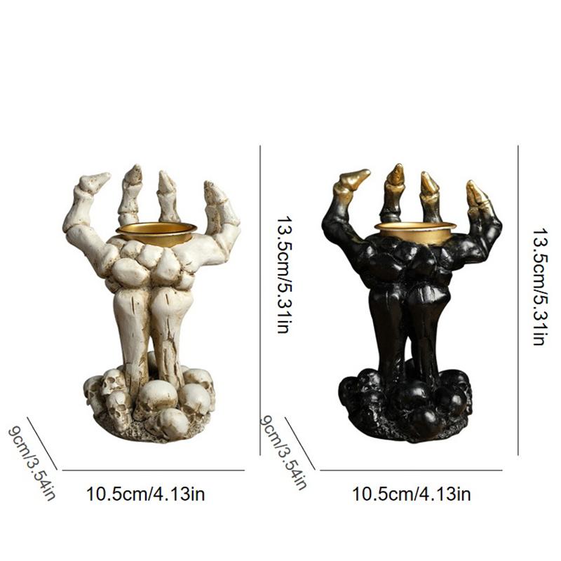 Хэллоуин Череп Рука Подсвечник Подсвечник Украшения Смола Череп Хэллоуин Настольный Декор Веранды Подарки Декор Для Стола