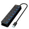USB Hub 7 Ports Hub Cable USB Hub with Independent Switch USB Expansion Bus Powered Gen1 5Gbps High Speed Data Transfer Work from Home Compatible with