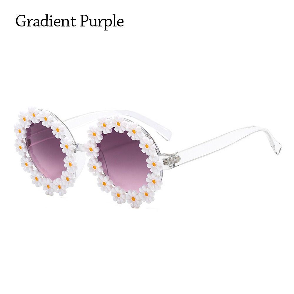 Fashion Disco Party Flower Sun Glasses Round Frame Daisy Sunglasses for Women Shades