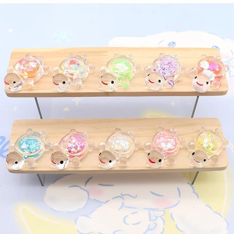 Прозрачная черепаха с пайетками DIY Клей и аксессуары - Милые настольные украшения и модные игрушки для детей