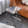 1Pcs Random Color Household Coffee Table Transparent Acrylic Folding Dining Chair Space Saving Portable Home Small Folding Table