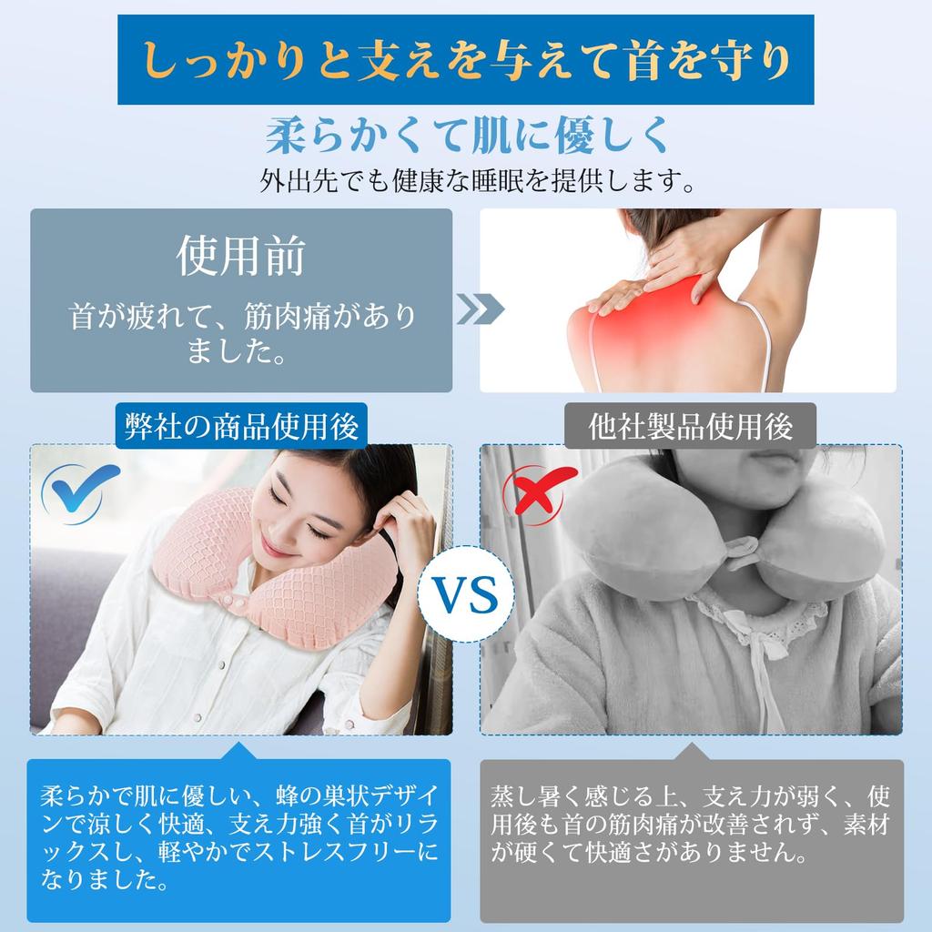 Neck Portable Manual Press Inflation Eye Mask Earplugs Convenient Neck Travel Memory Comfortable Integrated Storage Bag Convenient L-Tou Pillow,