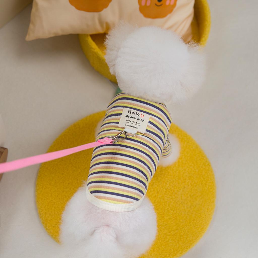 Куртка в полоску для домашних животных, маленькая собака и кошка, осенне-зимняя базовая рубашка, теплая и удобная полосатая футболка, одежда для собак маленьких собак
