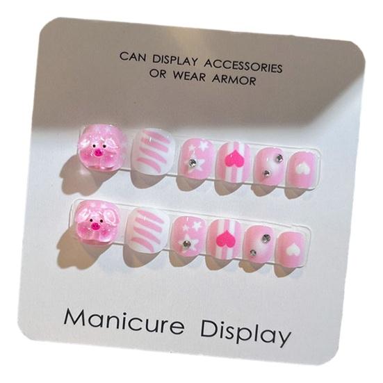 12 шт., детские мультяшные наклейки для дизайна ногтей, милые цветочные облака, сердечные узоры, стразы, наклейки для ногтей, самоклеящиеся накладные ногти, художественное украшение «сделай сам»