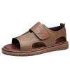 Модные летние британские мужские сандалии Классический деловой ретро-стиль Повседневная офисная обувь для джентльмена для отдыха, туризма и ходьбы, кожаная