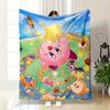 "Colorful Kirby Star Adventure Design" Patterned flannel blanket perfect for the bedroom living room, sofa, or a little nap