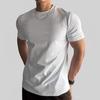 Men's O Neck T-shirt Short Sleeves Casual Basic Tee Shirt Solid Color Summer Muscle Top for Gym Sports Travel Daily Wear