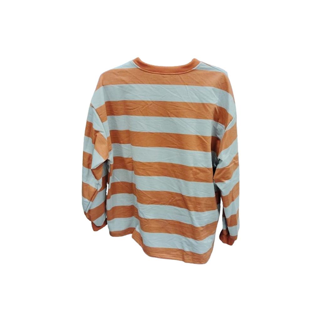 Женская полосатая толстовка, свободный пуловер с круглым вырезом