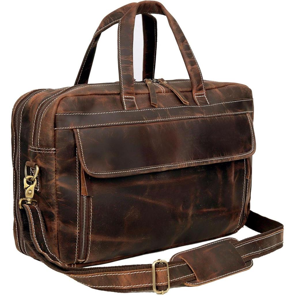 Leather Briefcase for Men, Top Choice Gifts, Handcrafted Laptop Bag