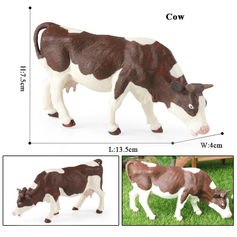 Oenux Симуляция Милые Фермерские Животные Молочная Корова Крупный Рогатый Скот Теленок Ангус Бык Вол Бык Буйвол Модель Фигурки Игрушка Развивающая Милая Подарок Ребенку