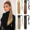 Synthetic Long Straight Ponytail Hair Extensions Natural Hair 22 Inch Wrap Around Pony Tail Hairpiece for Woman