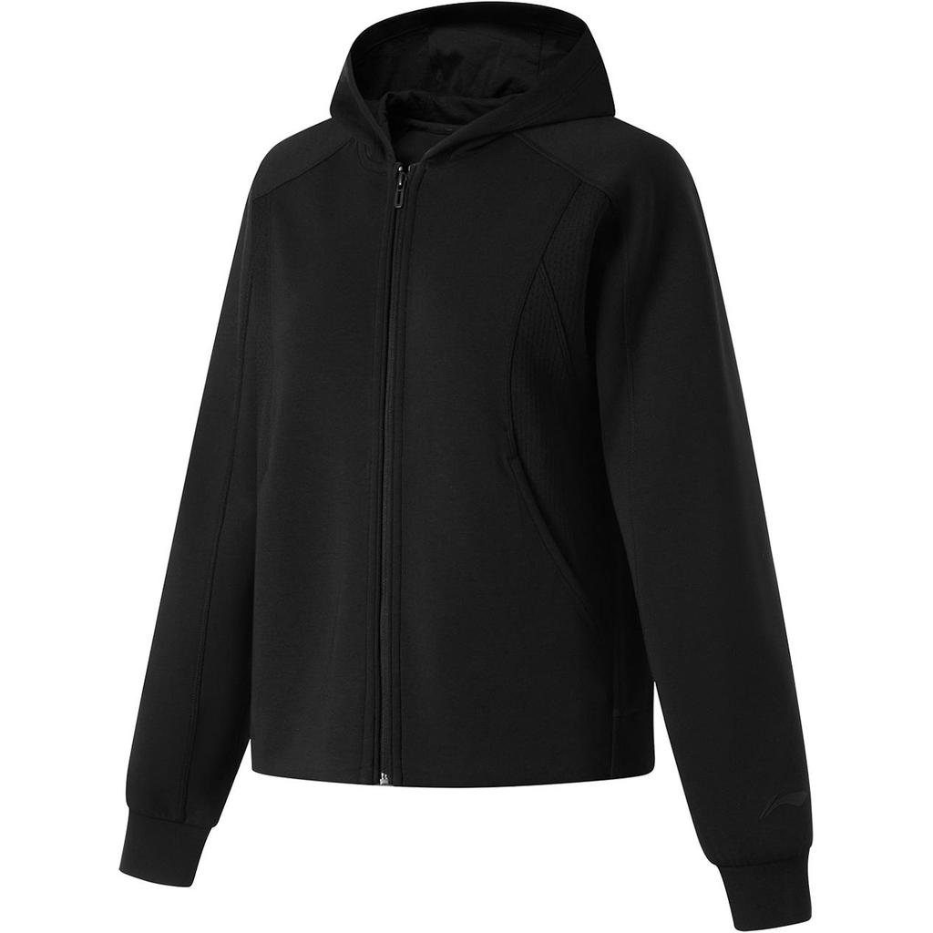 Li Ning Simple Comfortable Breathable Hoodie Women Hoodies Black AWDU158-4