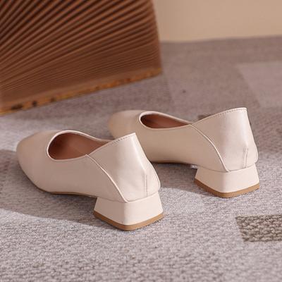 Мода 2024 года, осень, новые женские модные удобные туфли с квадратным носком и неглубоким воротом в стиле ретро на низком каблуке