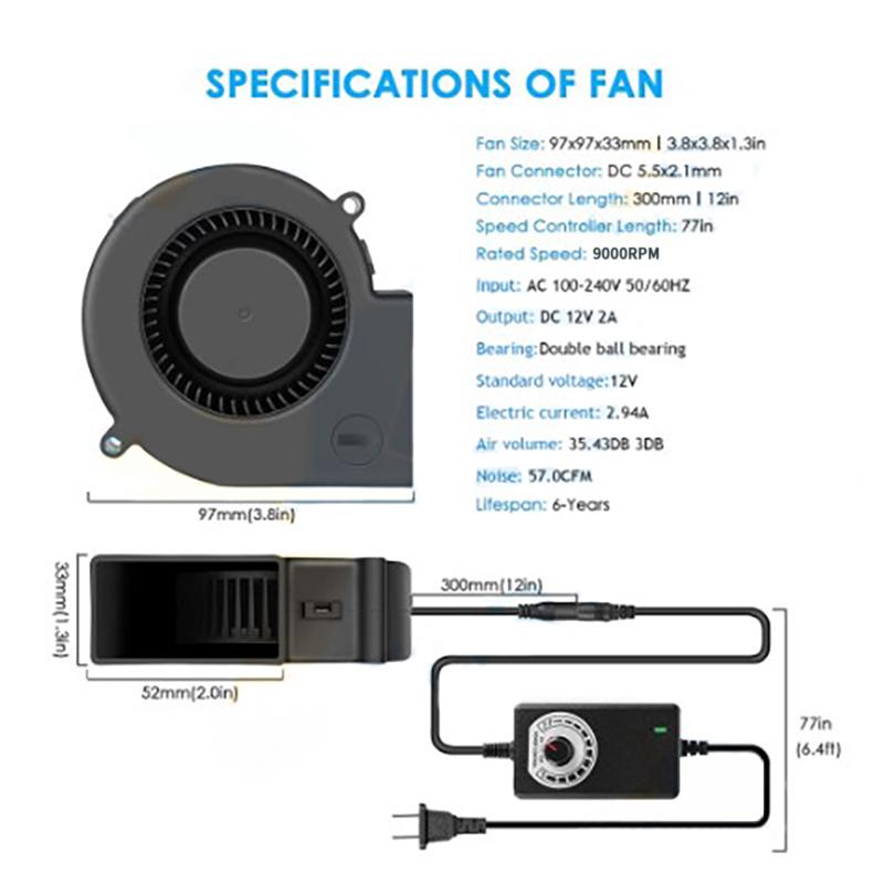 Вентилятор для приготовления пищи на открытом воздухе, вентилятор для барбекю, портативный вентилятор для барбекю, для барбекю, пикника, кемпинга, пешего туризма