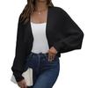 Shawl irregular autumn and winter new cross-border bat sleeve sweater short jacket casual European and American black cardigan short