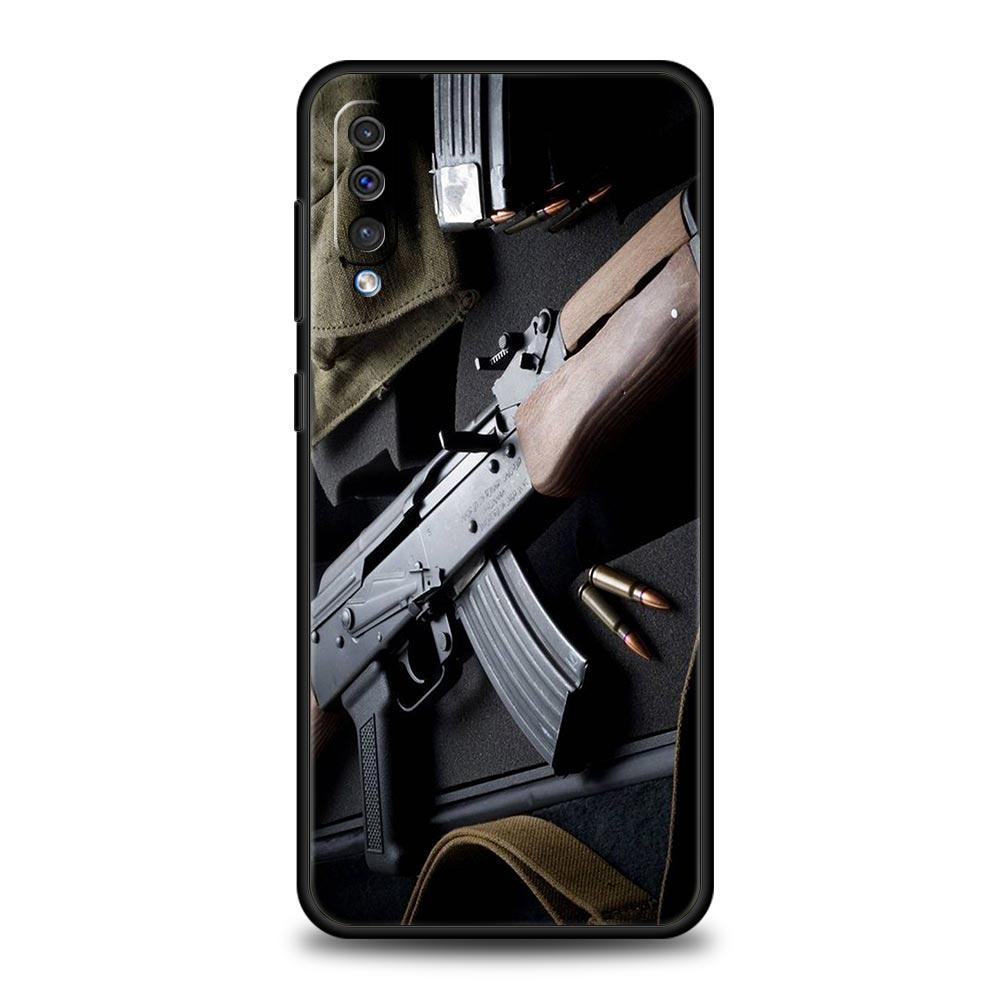 Чехол для телефона Samsung Galaxy A52 A14 A50 A70 A10S A30 A40 A20S A20E A02S A12 A22 A72 A32 5G A04s AK47 чехол для пистолета с пулями