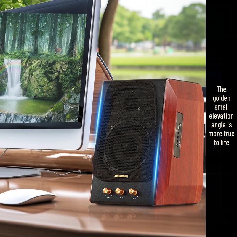 Sansui S650 Hi-Fi 2.0 Деревянная Bluetooth Настольная Акустическая Система (Китайская версия)