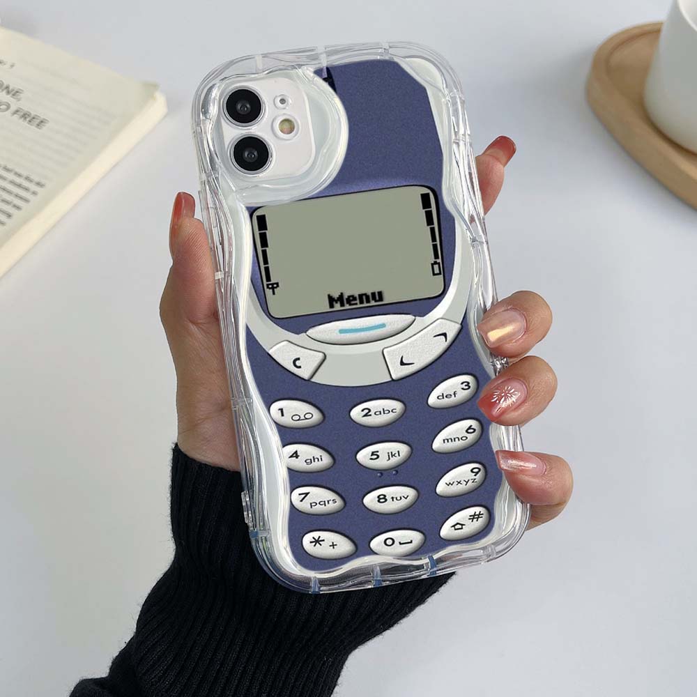 Samsung Galaxy A13 A14 A54 Xiaomi Poco X5 Redmi 13C 12C 10C Чехлы для Huawei Honor 90 Lite A46 Забавный дизайн кнопок в стиле ретро с эксклюзивным кремовым узором Мягкий чехол