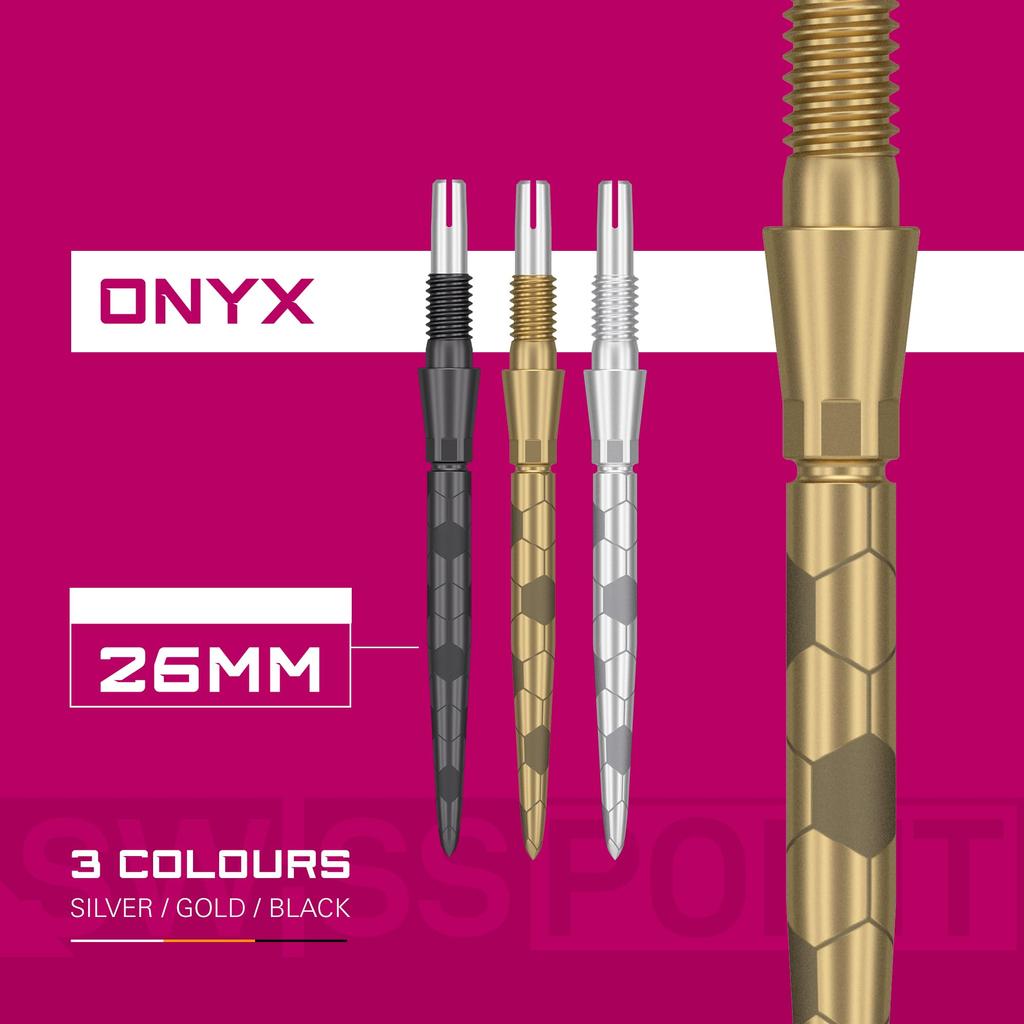 Target Дартс Swiss Storm ONYX Набор из 3 штук 26 мм Серебристые Сменные Стальные Очки для Дартса