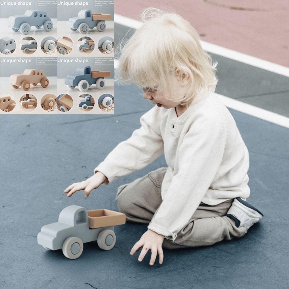 Прорезыватель Игрушка Прорезывание зубов Машинка Без БФА Силиконовая игрушка-машинка для малышей Силиконовая машинка для новорожденных