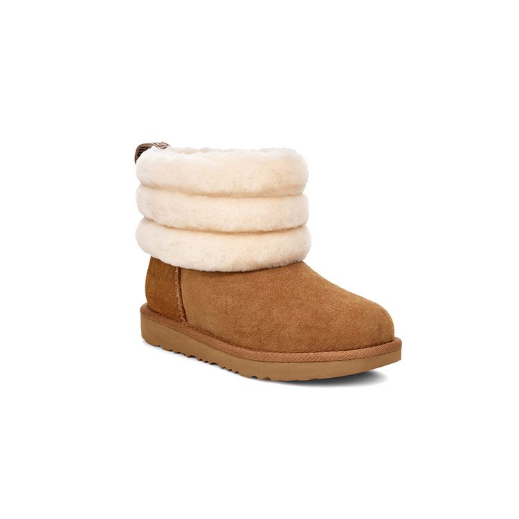 UGG Fluff Mini Quilted Fleece Snow Boots Kids Boots Chestnut-Brown 1103612T-CHE